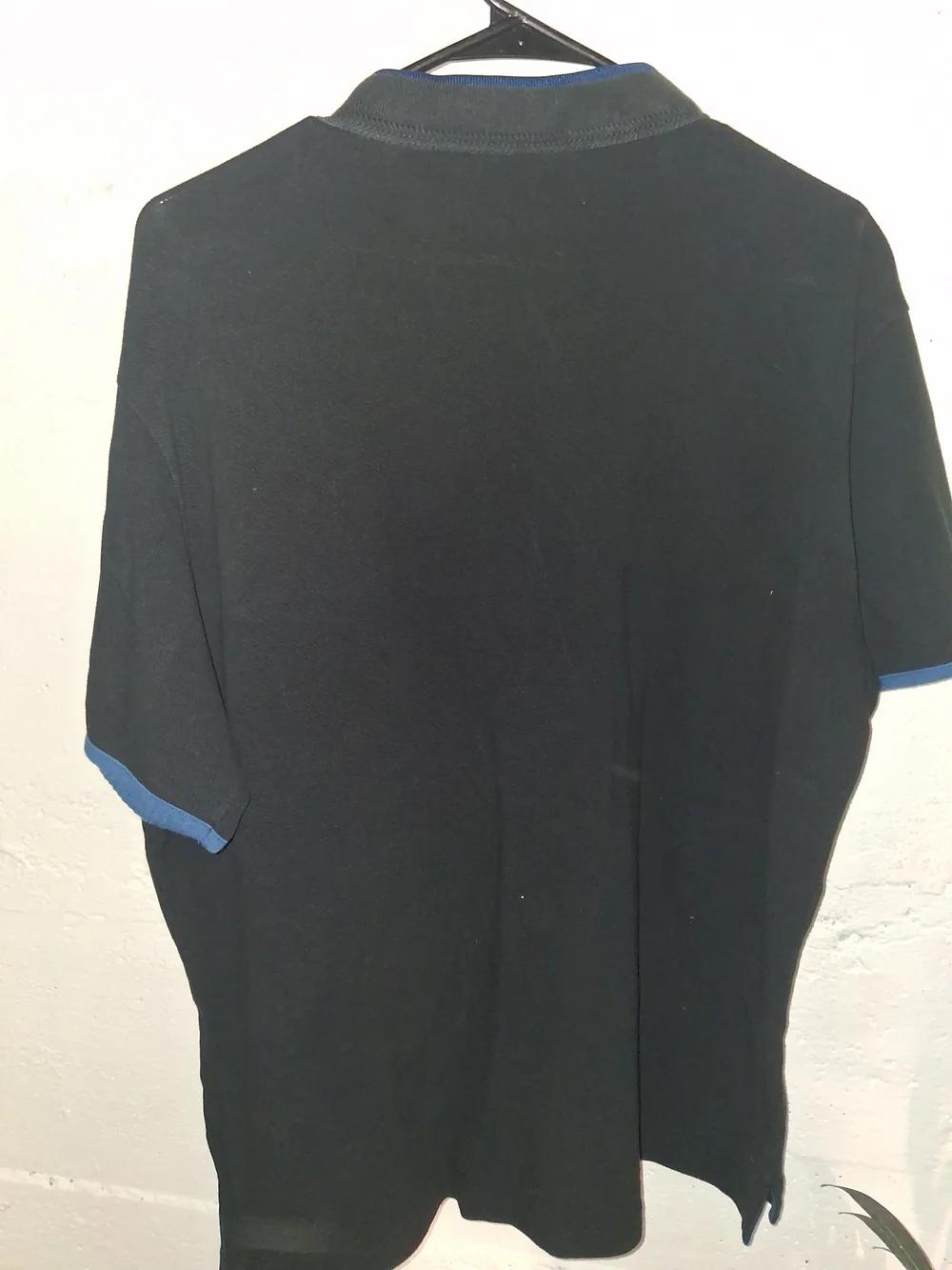 Lacoste Black Polo with Blue Collar and Green Placket
